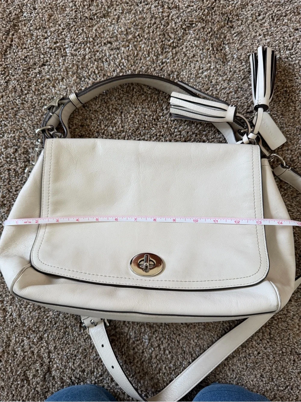 COACH Vintage Legacy Romy Vanilla Leather Convertible Top Handle Crossbody Bag - Picture 13 of 14